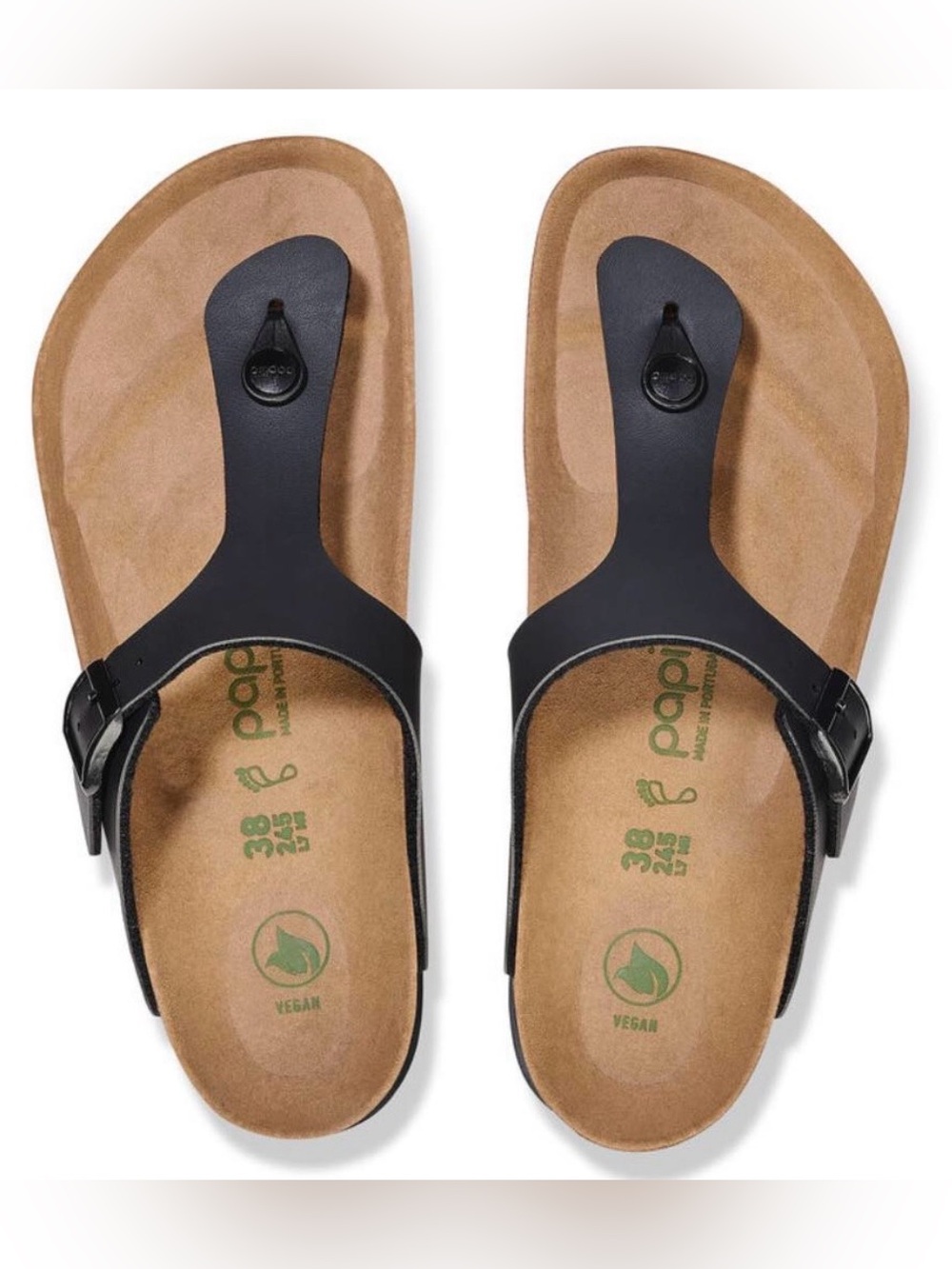 Birkenstock 💅 Papillio Gizeh Flex Vegan Leather Black Platform Sandals NEW - Picture 6 of 6